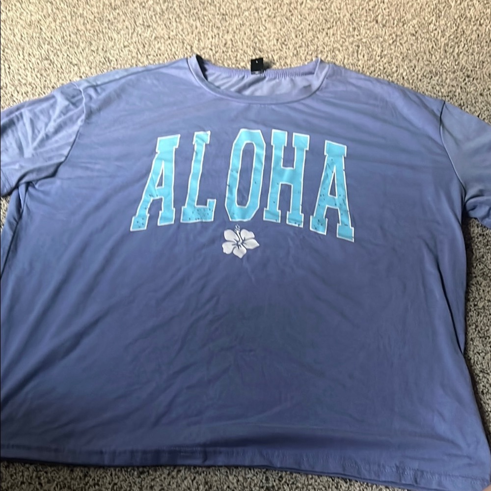 Aloha Graphic T-Shirt in Light Blue